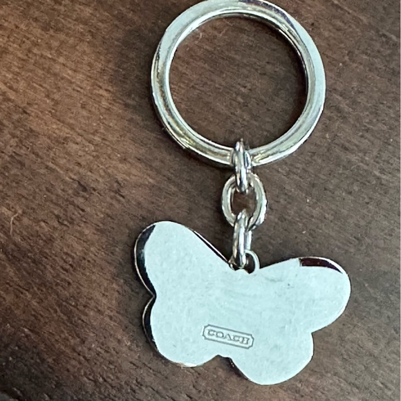 Coach Enamel Butterfly Fob Keychain - Light Pink - Picture 5 of 8